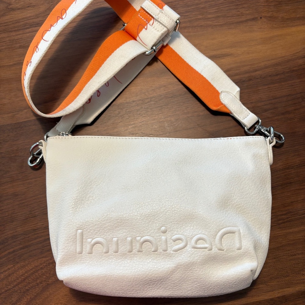 Desigual half-logo crossbody bag - “life is awesome” strap